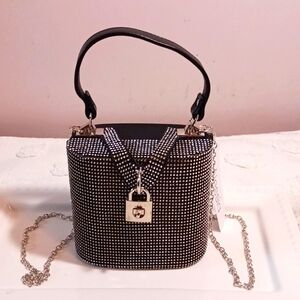 *New* ALESSIA Black Deco Crystal Crossbody Evening Bag ⚜️Stunning!